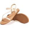 Frank Mully Women’s Flat Sandals Summer Open Toe Slingback Shoes Cute Sandals for Women Daily Ankle Strap Adjustable Sandals(2001beige)