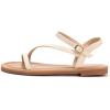 Frank Mully Women’s Flat Sandals Summer Open Toe Slingback Shoes Cute Sandals for Women Daily Ankle Strap Adjustable Sandals(2001beige)