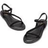 Frank Mully Women’s Flat Sandals Summer Open Toe Slingback Shoes Cute Sandals for Women Daily Ankle Strap Adjustable Sandals(2001black)