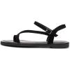 Frank Mully Women’s Flat Sandals Summer Open Toe Slingback Shoes Cute Sandals for Women Daily Ankle Strap Adjustable Sandals(2001black)