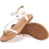 Frank Mully Women’s Flat Sandals Summer Open Toe Slingback Shoes Cute Sandals for Women Daily Ankle Strap Adjustable Sandals(2001white)