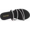 Frank Mully Womens Slide Sandals Open Toe Rhinestone Straps Slip On Beach Slide Casual Dressy Flats Sandal for Women Summer(2002black)