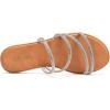 Frank Mully Womens Slide Sandals Open Toe Rhinestone Straps Slip On Beach Slide Casual Dressy Flats Sandal for Women Summer(2002silver)