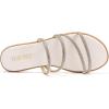 Frank Mully Womens Slide Sandals Open Toe Rhinestone Straps Slip On Beach Slide Casual Dressy Flats Sandal for Women Summer(2002white)