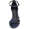 Frank Mully Women’s Sparkly Low Kitten Heel Open Toe Sandals Ankle Strap Glitter Bridal Wedding Dress Pump Shoes(Blue(jin))