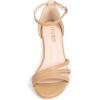 Frank Mully Women’s Sparkly Low Kitten Heel Open Toe Sandals Ankle Strap Glitter Bridal Wedding Dress Pump Shoes(Nude(pu))