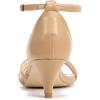Frank Mully Women’s Sparkly Low Kitten Heel Open Toe Sandals Ankle Strap Glitter Bridal Wedding Dress Pump Shoes(Nude(pu))