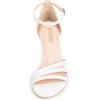 Frank Mully Women’s Sparkly Low Kitten Heel Open Toe Sandals Ankle Strap Glitter Bridal Wedding Dress Pump Shoes(White(pu)