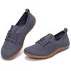 Frank Mully Womens Walking Shoes Wide Toe Box Barefoot Shoes Knitted Fashion Sneaker with Arch Support(Grey)