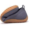 Frank Mully Womens Walking Shoes Wide Toe Box Barefoot Shoes Knitted Fashion Sneaker with Arch Support(Grey)