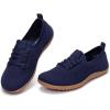Frank Mully Womens Walking Shoes Wide Toe Box Barefoot Shoes Knitted Fashion Sneaker with Arch Support(Navy)
