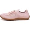 Frank Mully Womens Walking Shoes Wide Toe Box Barefoot Shoes Knitted Fashion Sneaker with Arch Support(Pink)