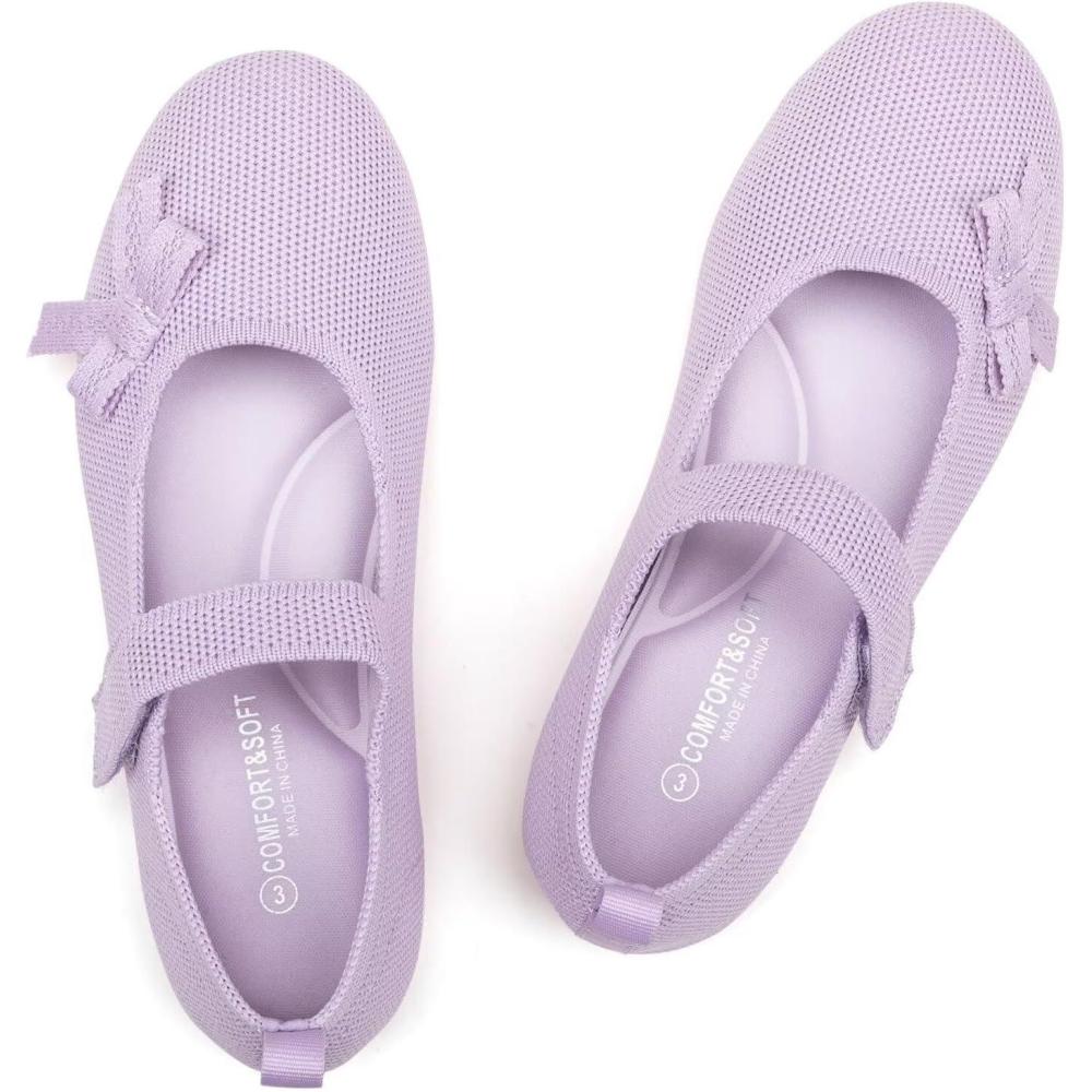 imageFrank Mully Girls Dress Shoes Mary Janes Girl Flats Slip on Ballet Flat Party School Shoes with Bow ToddlerLittle KidBig KidPurple