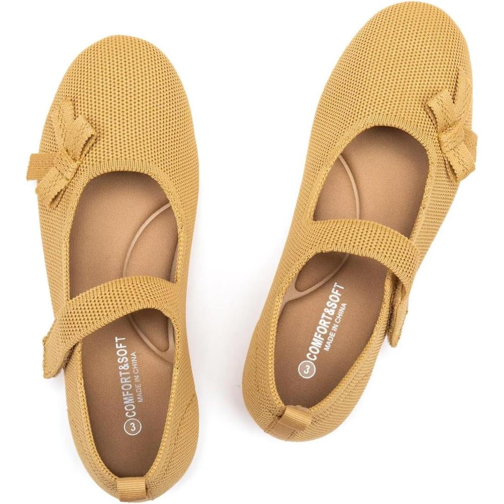 imageFrank Mully Girls Dress Shoes Mary Janes Girl Flats Slip on Ballet Flat Party School Shoes with Bow ToddlerLittle KidBig KidYellow