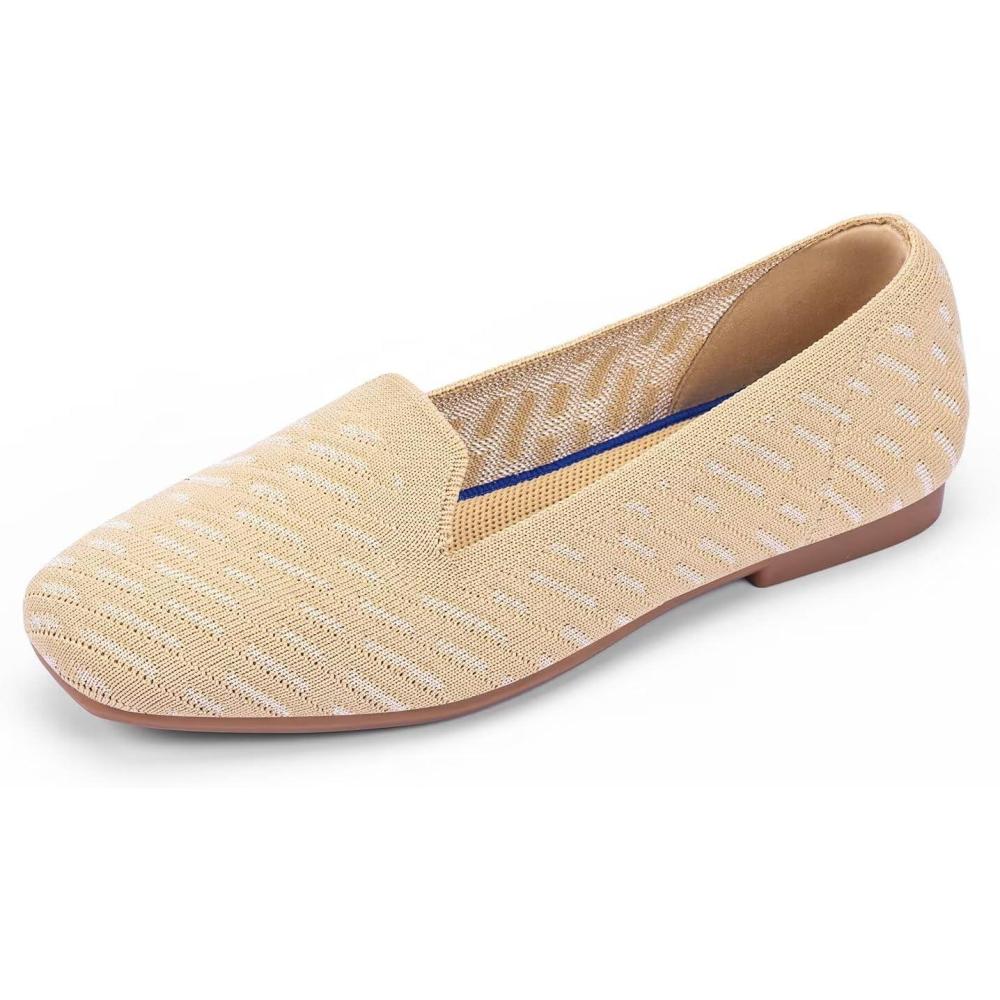 imageFrank Mully Womens Loafer Flats Square Toe Comfortable Office Work Shoes Cute Penny Loafer Slip On Walking Driving Shoes6026ecru