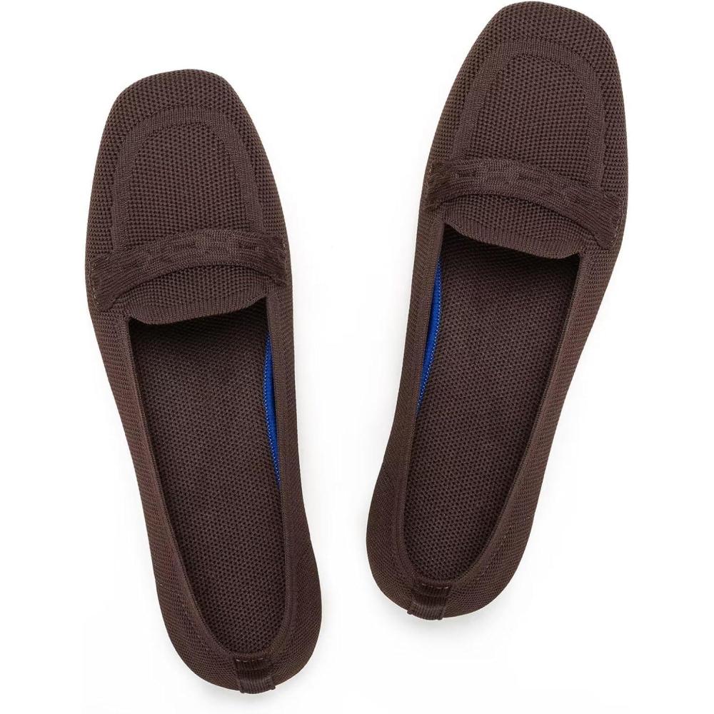 imageFrank Mully Womens Loafer Flats Square Toe Comfortable Office Work Shoes Cute Penny Loafer Slip On Walking Driving Shoes6046coffee