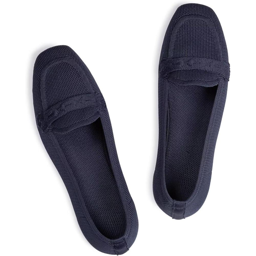 imageFrank Mully Womens Loafer Flats Square Toe Comfortable Office Work Shoes Cute Penny Loafer Slip On Walking Driving Shoes6046navy