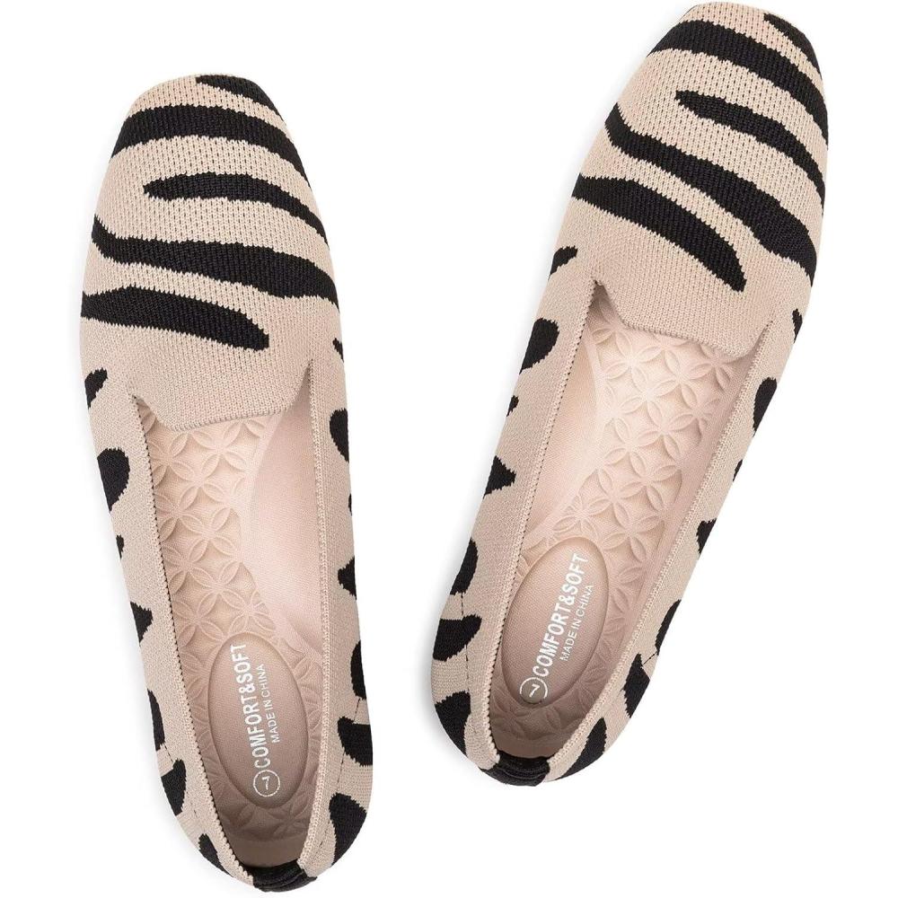 imageFrank Mully Womens Loafer Flats Square Toe Comfortable Office Work Shoes Cute Penny Loafer Slip On Walking Driving ShoesBlack Stripe