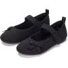 Frank Mully Girls Dress Shoes Mary Janes Girl Flats Slip on Ballet Flat Party School Shoes with Bow Toddler/Little Kid/Big Kid(7002black)