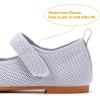 Frank Mully Girls Dress Shoes Mary Janes Girl Flats Slip on Ballet Flat Party School Shoes with Bow Toddler/Little Kid/Big Kid(7002grey)