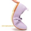 Frank Mully Girls Dress Shoes Mary Janes Girl Flats Slip on Ballet Flat Party School Shoes with Bow Toddler/Little Kid/Big Kid(7003 Purple)