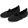 Frank Mully Girls Dress Shoes Mary Janes Girl Flats Slip on Ballet Flat Party School Shoes with Bow Toddler/Little Kid/Big Kid(7003black)