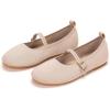 Frank Mully Girls Dress Shoes Mary Janes Girl Flats Slip on Ballet Flat Party School Shoes with Bow Toddler/Little Kid/Big Kid(7003nude)