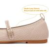 Frank Mully Girls Dress Shoes Mary Janes Girl Flats Slip on Ballet Flat Party School Shoes with Bow Toddler/Little Kid/Big Kid(7003nude)