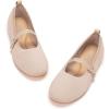Frank Mully Girls Dress Shoes Mary Janes Girl Flats Slip on Ballet Flat Party School Shoes with Bow Toddler/Little Kid/Big Kid(7003nude)