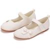 Frank Mully Girls Dress Shoes Mary Janes Girl Flats Slip on Ballet Flat Party School Shoes with Bow Toddler/Little Kid/Big Kid(Beige)