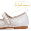 Frank Mully Girls Dress Shoes Mary Janes Girl Flats Slip on Ballet Flat Party School Shoes with Bow Toddler/Little Kid/Big Kid(Khaki)