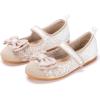 Frank Mully Girls Dress Shoes Mary Janes Girl Flats Slip on Ballet Flat Party School Shoes with Bow Toddler/Little Kid/Big Kid(Khaki)