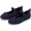 Frank Mully Girls Dress Shoes Mary Janes Girl Flats Slip on Ballet Flat Party School Shoes with Bow Toddler/Little Kid/Big Kid(Navy)