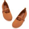 Frank Mully Girls Dress Shoes Mary Janes Girl Flats Slip on Ballet Flat Party School Shoes with Bow Toddler/Little Kid/Big Kid(Orange)