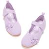 Frank Mully Girls Dress Shoes Mary Janes Girl Flats Slip on Ballet Flat Party School Shoes with Bow Toddler/Little Kid/Big Kid(Purple)