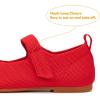 Frank Mully Girls Dress Shoes Mary Janes Girl Flats Slip on Ballet Flat Party School Shoes with Bow Toddler/Little Kid/Big Kid(Red)