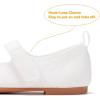 Frank Mully Girls Dress Shoes Mary Janes Girl Flats Slip on Ballet Flat Party School Shoes with Bow Toddler/Little Kid/Big Kid(White)