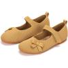 Frank Mully Girls Dress Shoes Mary Janes Girl Flats Slip on Ballet Flat Party School Shoes with Bow Toddler/Little Kid/Big Kid(Yellow)