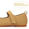 Frank Mully Girls Dress Shoes Mary Janes Girl Flats Slip on Ballet Flat Party School Shoes with Bow Toddler/Little Kid/Big Kid(Yellow)