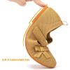 Frank Mully Girls Dress Shoes Mary Janes Girl Flats Slip on Ballet Flat Party School Shoes with Bow Toddler/Little Kid/Big Kid(Yellow)