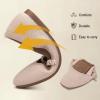 Frank Mully Mary Jane Women Flat Shoes Slip on Square-Toe Washable Shoes Comfortable for Dressy and Work with Ankle Strap(Camel)