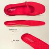 Frank Mully Mary Jane Women Flat Shoes Slip on Square-Toe Washable Shoes Comfortable for Dressy and Work with Ankle Strap(Red)