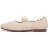 Frank Mully Women’s Ballet Flats Slip on Casual Knitted Fabric Shoes Square-Toe Flats with Elastic Straps for Women(6091almond)