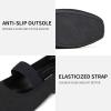 Frank Mully Women’s Ballet Flats Slip on Casual Knitted Fabric Shoes Square-Toe Flats with Elastic Straps for Women(6091black)