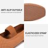 Frank Mully Women’s Ballet Flats Slip on Casual Knitted Fabric Shoes Square-Toe Flats with Elastic Straps for Women(6091orange)