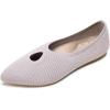 Frank Mully Women’s Ballet Flats Teardrop Upper Pointed Toe Lightweight Flats for Women Comfortable Slip on Flats for Work Wedding Office(6077beige)