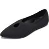 Frank Mully Women’s Ballet Flats Teardrop Upper Pointed Toe Lightweight Flats for Women Comfortable Slip on Flats for Work Wedding Office(6077black)