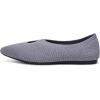 Frank Mully Women’s Ballet Flats Teardrop Upper Pointed Toe Lightweight Flats for Women Comfortable Slip on Flats for Work Wedding Office(6077grey)