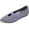 Frank Mully Women’s Ballet Flats Teardrop Upper Pointed Toe Lightweight Flats for Women Comfortable Slip on Flats for Work Wedding Office(6077grey)