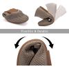 Frank Mully Womens Casual Flat Shoes Square Toe Shoes Knitted Mesh Flat Comfort Work Flat Shoes for Daily Washable(Green Mesh)